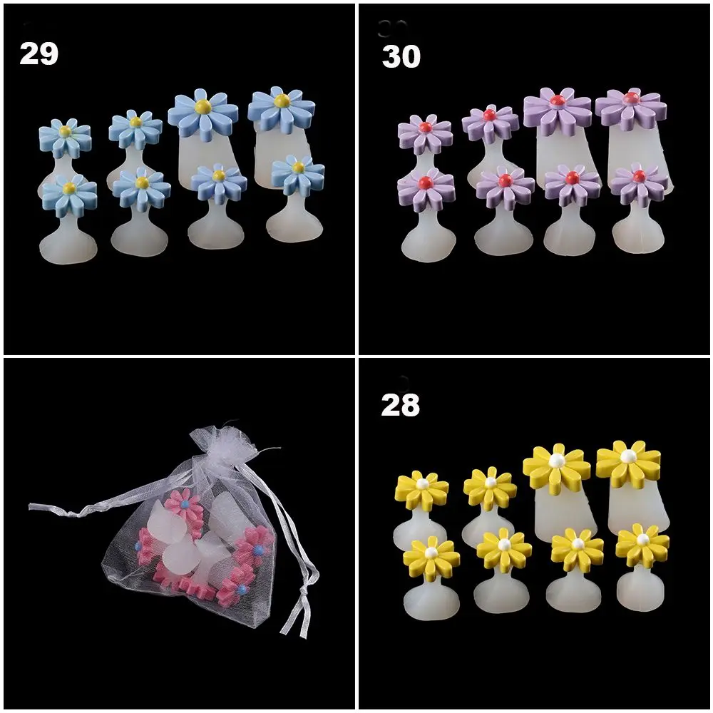 8Pcs/SET Toe Silicone Separator Nail Art DIY Tool Pedicure Flower Waterdrop Crystal Diamond Pearl Separator Foot Care Tools