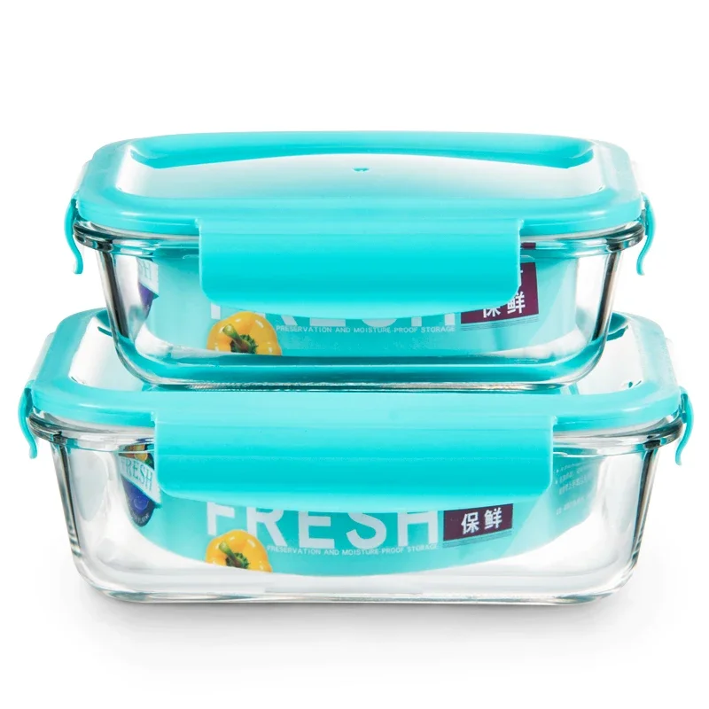 Crisper box 2 only hold large capacity Pyrex crisper box Bento box sealed glass bowl microwave suitable