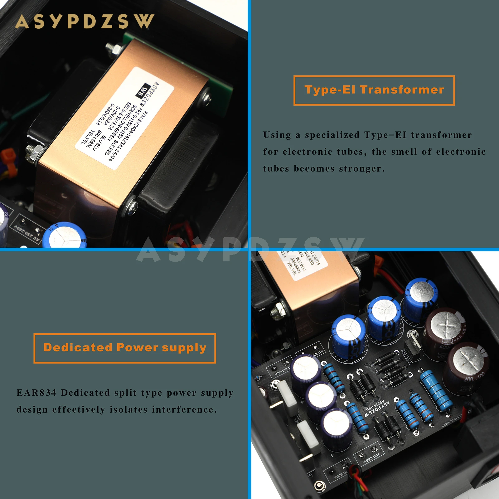 ASYPDZSW HIFI Split ECC83 Type-MM AS834 Tube Phono amplifier Base en EAR834 con control de volumen