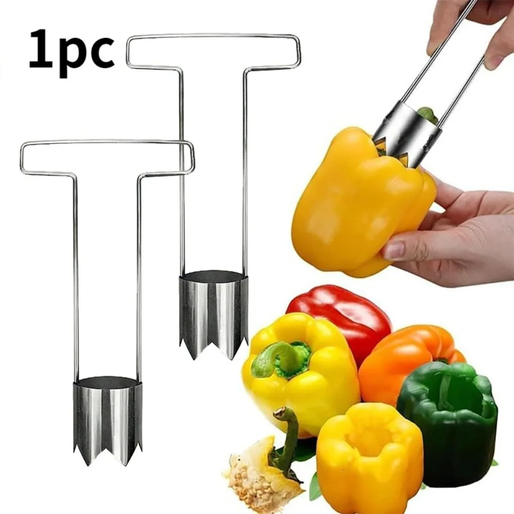 T-Shaped Stainless Steel Corer, Fruit Pitter for Olive, Date, Peach, Kitchen Accessories, Tools, Items