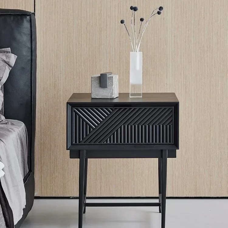 Light luxury carved bedside table Small apartment furniture Bedroom locker