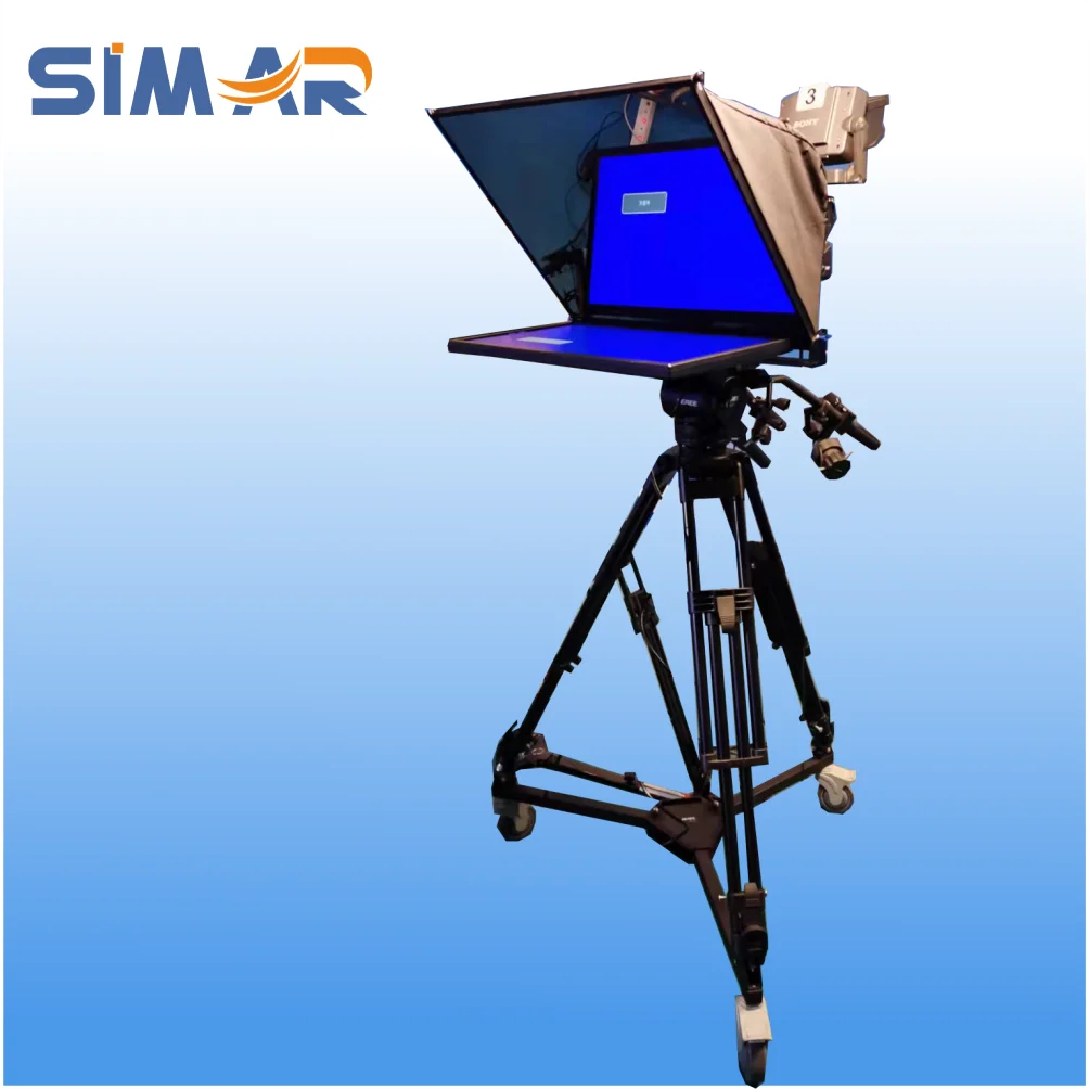 Simar-Estúdio Profissional Teleprompter, controle remoto sem fio, flip auto-reversa, gravação de câmera de vídeo, 24"