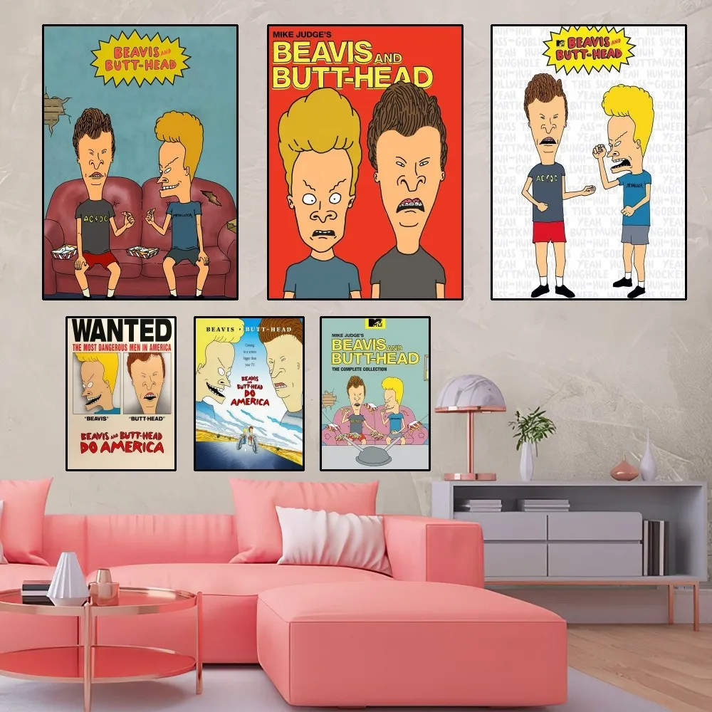 Beavis and Butt-Head Poster Home Room Decor Livingroom Bedroom Aesthetic Art Wall Painting Stickers