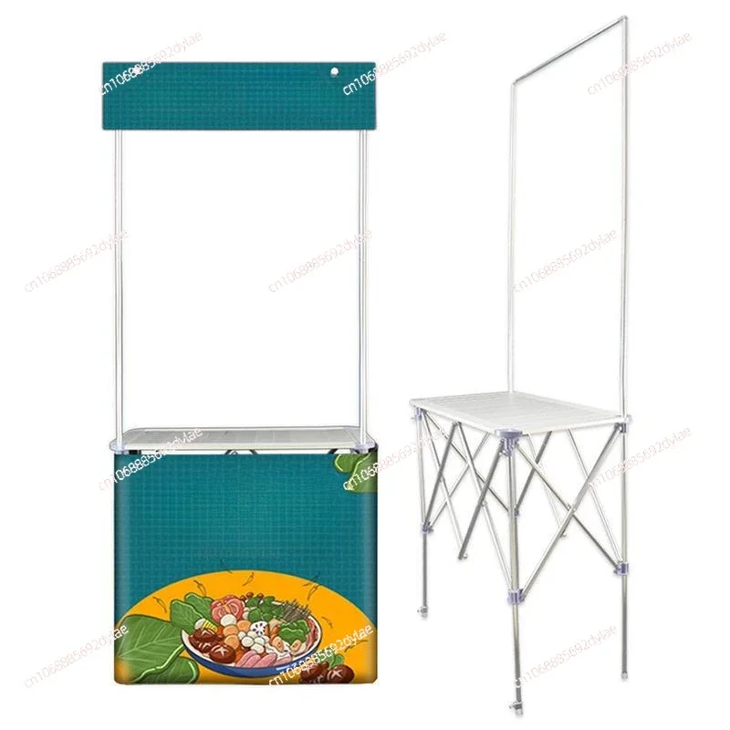 

Aluminum Alloy Promotion Desk Folding Stall Trolley Advertising Mobile Table Supermarket Demo Table