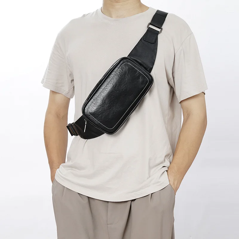 Riñonera de cuero genuino para mujer, riñonera para viajes al aire libre, caminar, senderismo, monedero para mujer, riñonera para hombre