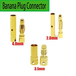 Amass10/ 50/100 par 2mm 3.5mm 4mm pozłacane złącze wtykowe męskie żeńskie bananowe do DIY RC Lipo Battery ESC Plug