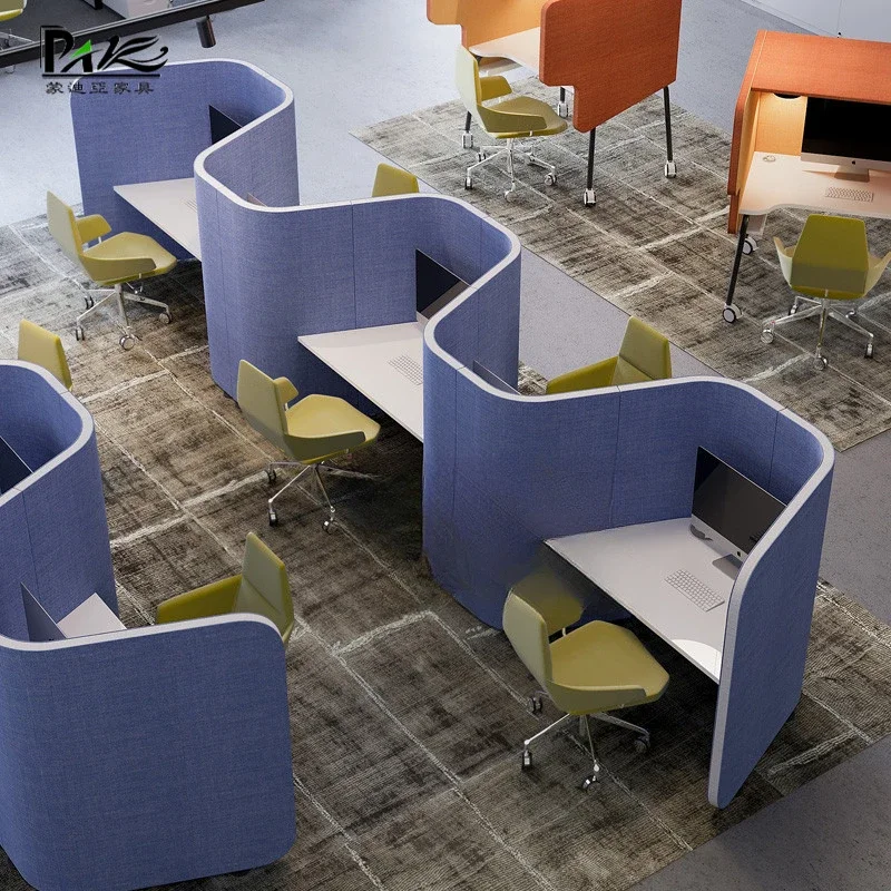 Modern fabric soft bag semi-enclosed screen desk designer private semi-covered workstation