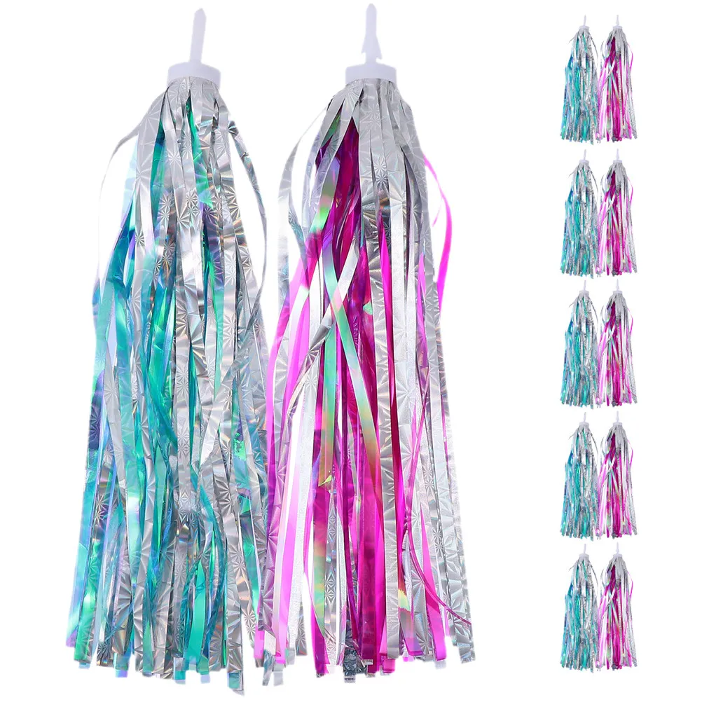 

Children Bike Ribbons Colorful Handlebar Streamers For Kids Bike Accessories Lightweight Reflective Safety Night Ride