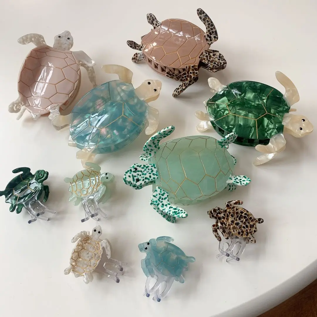 New Animal Design Acetate Crab Hair Clips Hair Accessories for Women GirlsOcean Turtles Hair Claw Clips Creative Marine Life