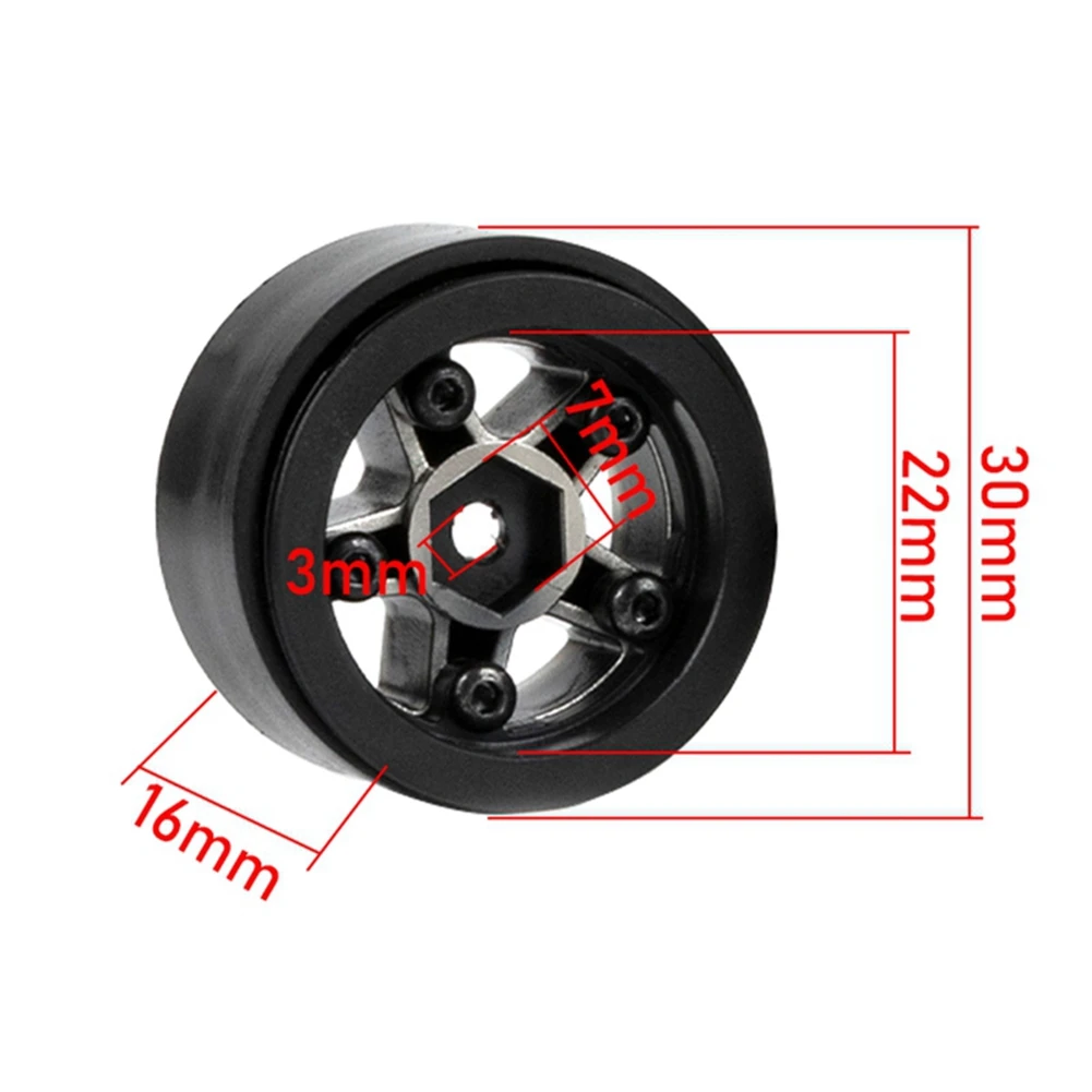 Jantes Beadlock à 5 rayons en nylon, 1.0 pouces, pour voiture 1/24 RC inoler Axial SCX24 FMS FCX24 Enduro24, pièces de mise à niveau, 1, 4 pièces