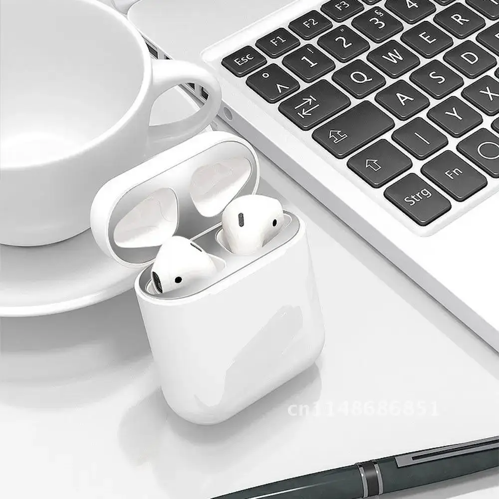 Guarda contra poeira para AirPods 1 e 2, caixa, película de proteção interna, capa adesivos, fone de ouvido à prova de poeira