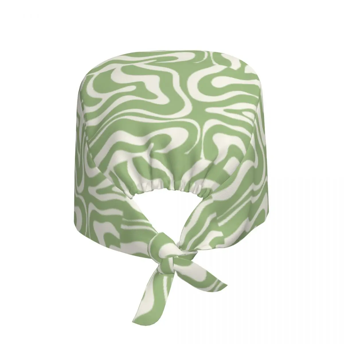 Sage Liquid Swirl Abstract Pattern Working Cap Surgical Hats Women Men Operating Room Cap Operator Hats Lab Works Hat