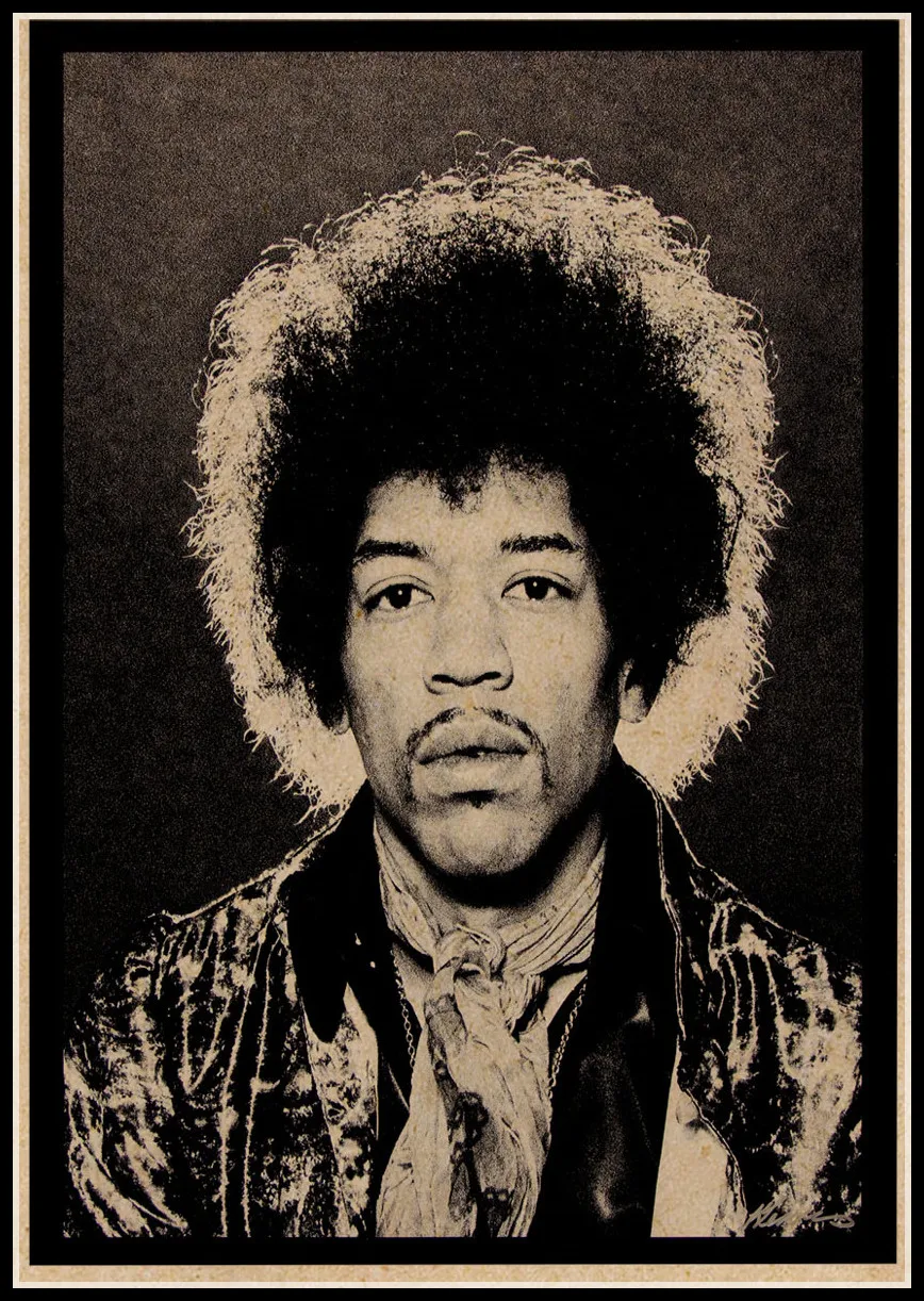 Jimi Hendrix Retro Poster Famous Singer Print Rock Music Legends Vintage Photograph Black and White Posters Wall Art Painting