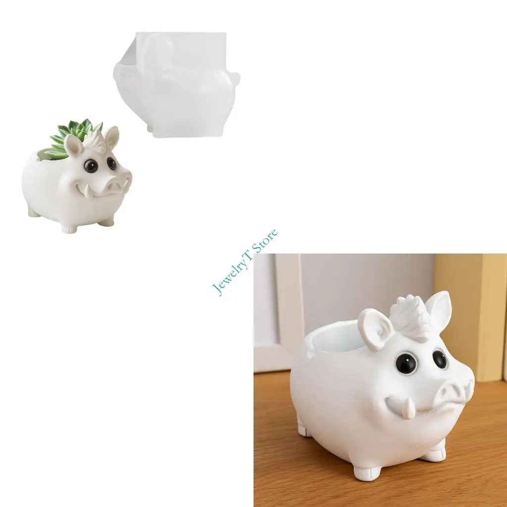 

LX9D многоразовая форма для кабана, силиконовая текстура, ручная работа, форма для рукоделия из смолы для декоративного горшка,