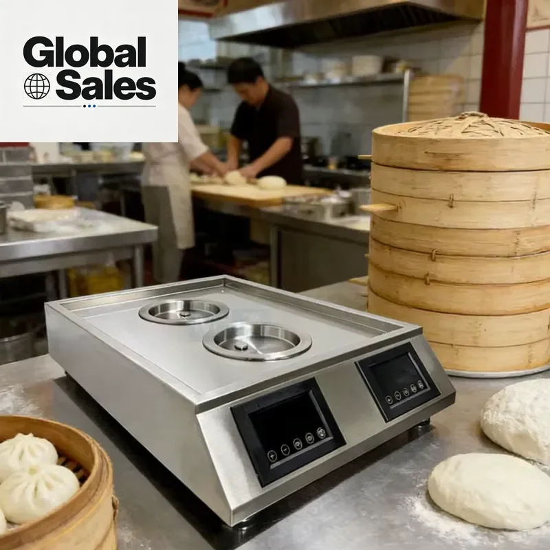 Electric Steamer for Chinese Bread Momo Cake Bun Dumplings Dimsum Commercial Steaming Machine Furnace