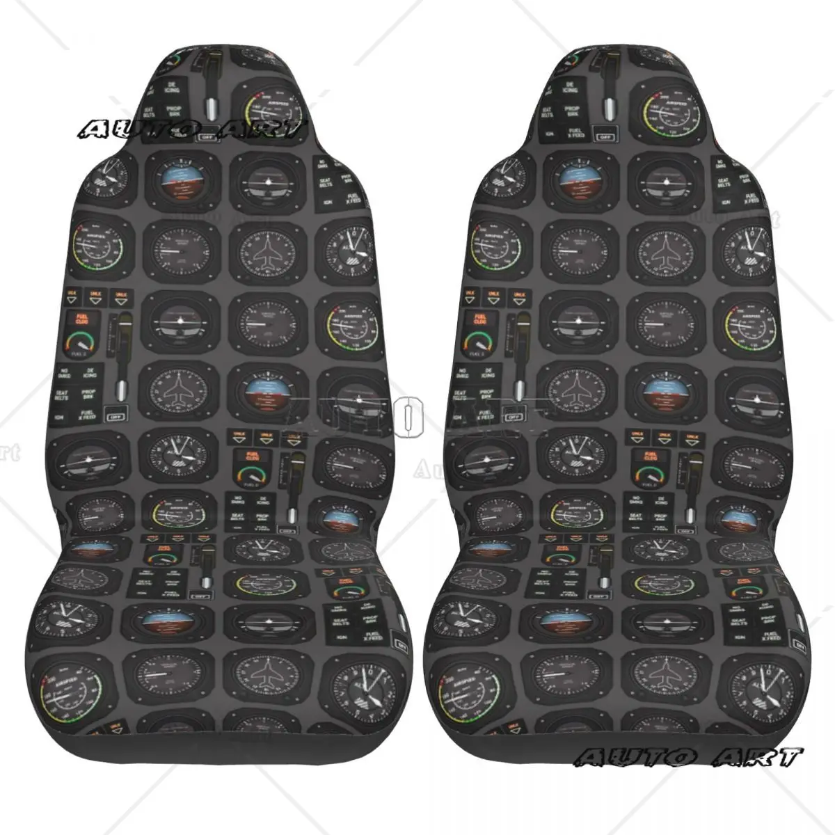 Pilot Flight Instruments Car Seat Cover Custom Printing Universal Front Protector Accessories Cushion Set