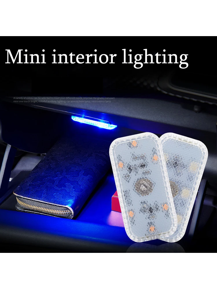 Mini éclairage intérieur de voiture sans fil tactile LED, lampe de lecture automatique pour porte, pied, coffre, boîte de rangement, chargement USB, toit, plafond