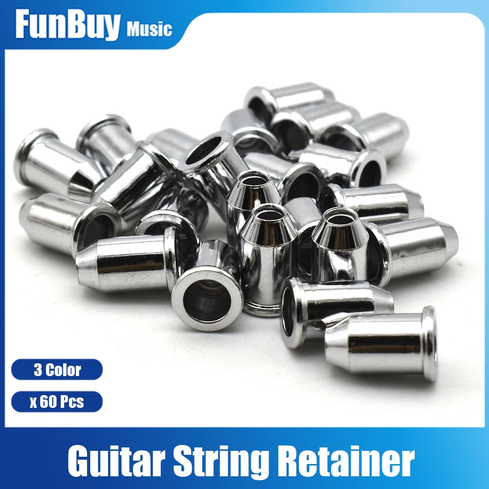 300pcs Iron Through Body Guitar String Mounting Ferrules Bushing Black Chrome Electric Guitar Parts