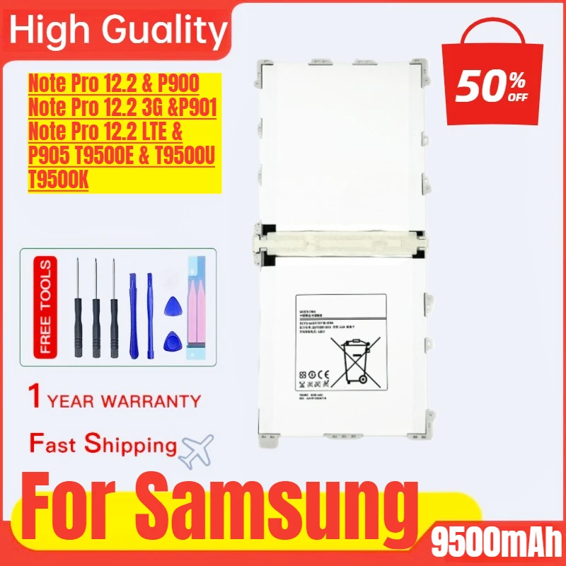 

For Samsung Note Pro 12.2 P900 P905 P901 Tablet Battery T9500C High Quality High Capacity Battery Replacement Bateria with Tools