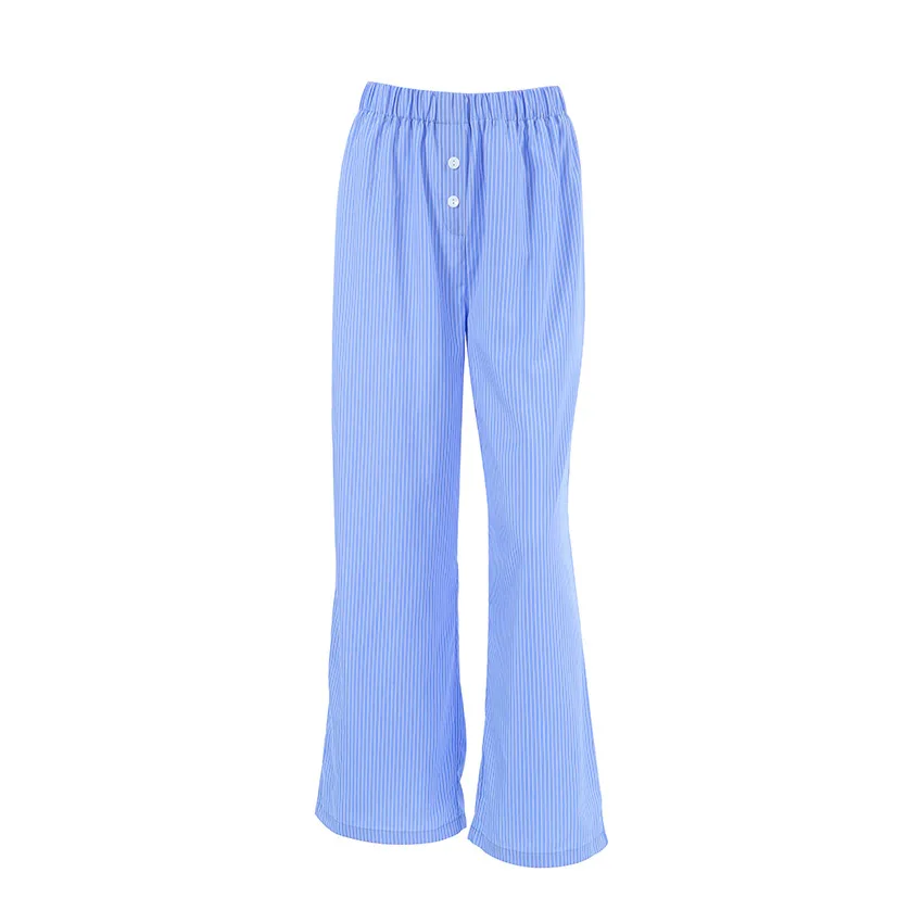 Frauen Kleidung Sommer alle Match Mode blau Retro lose Freizeit hose Frauen Pendler Street Style lässig einfache mittlere Taille Hosen