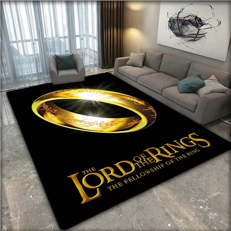 L-Lord of The Rings Printed Rugs for Bedroom Carpets for Living Room Bedroom Decor Play Mats Anti Slip Bathroom Mat Home Rug