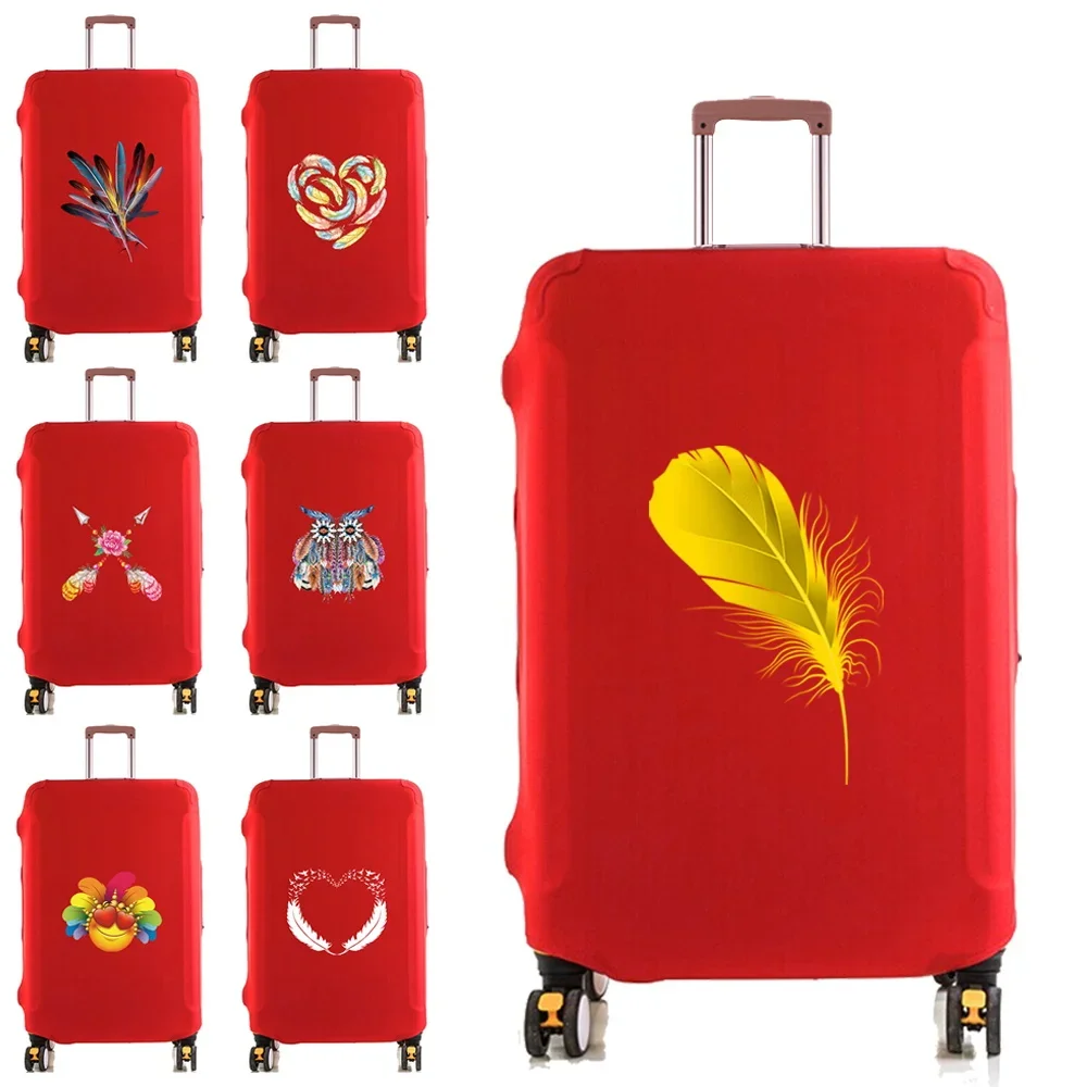 الأمتعة الغطاء الواقي حقيبة سفر مرونة الغبار حالات ل 18-28 بوصة ريشة نمط حقيبة تروللي بعجلات إكسسوارات السفر #1