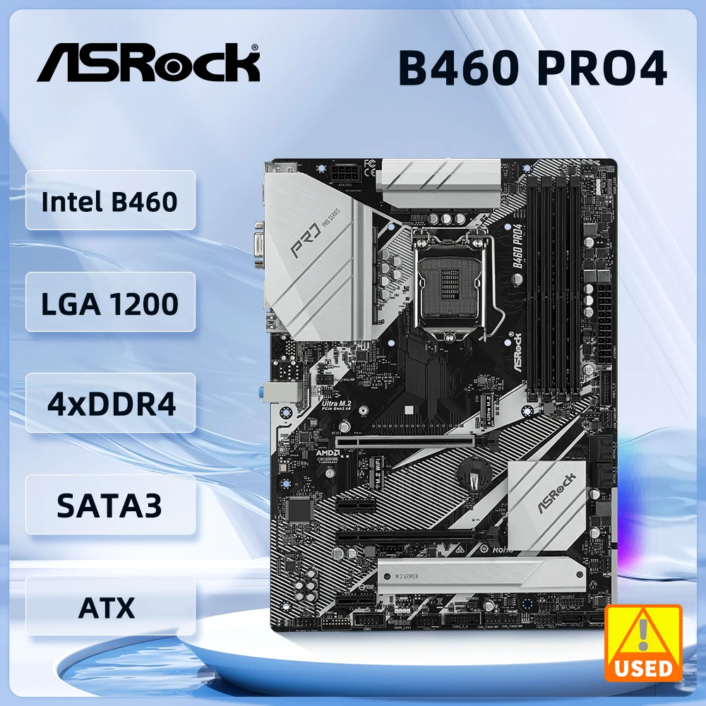 Asrock B460 Motherboard B460 PRO4 Motherboard LGA 1200 i3-10105 10600 10900F 10400F 10100 10105 cpu ATX NVMe SSD M.2 DDR4 128GB