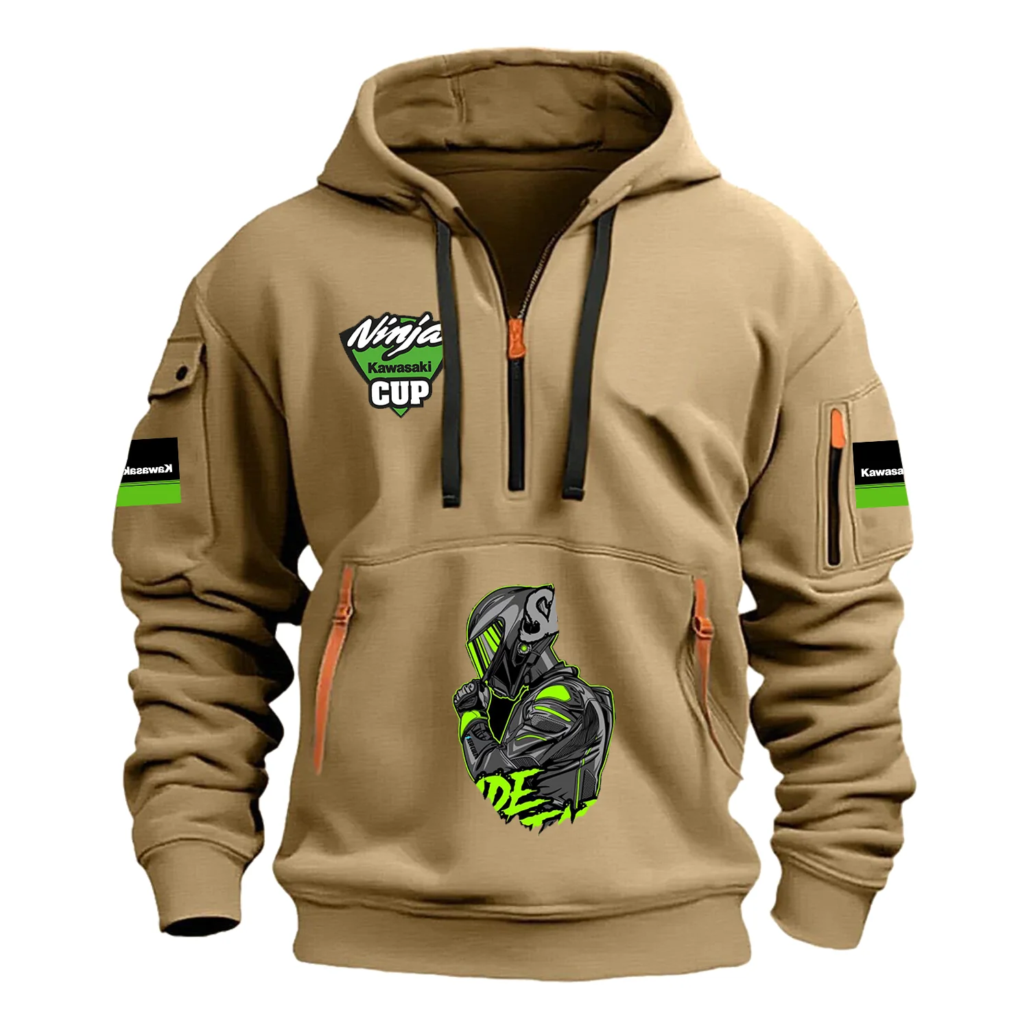 Kawasaki Oversized Hoodie Racing Suit Sweatshirt Motorcycle Uniform Sweatshirts With Zip High-quality Mens Clothing Unisex Men's