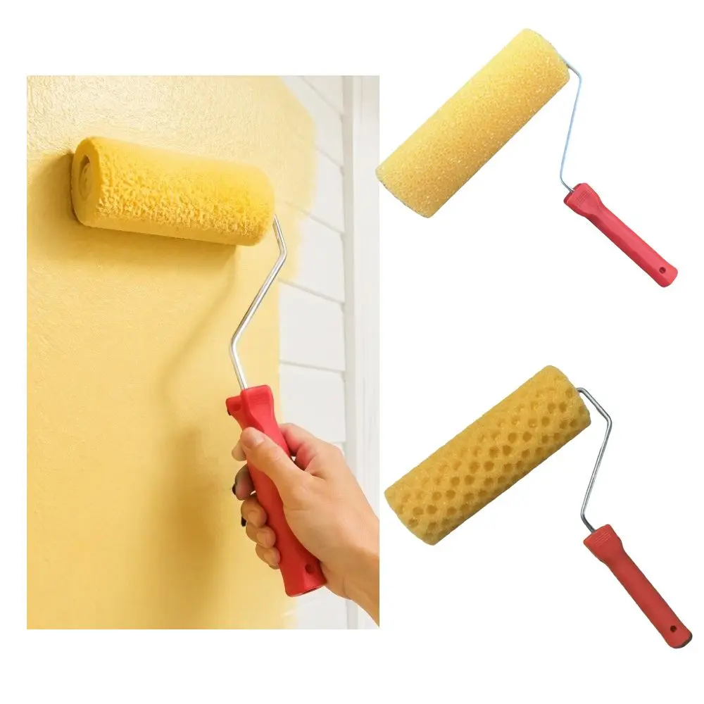 With Handle Texture Pattern Paint Roller Texture Tool Pattern Tool Seaweed Sponge Roller Brush Art Painting