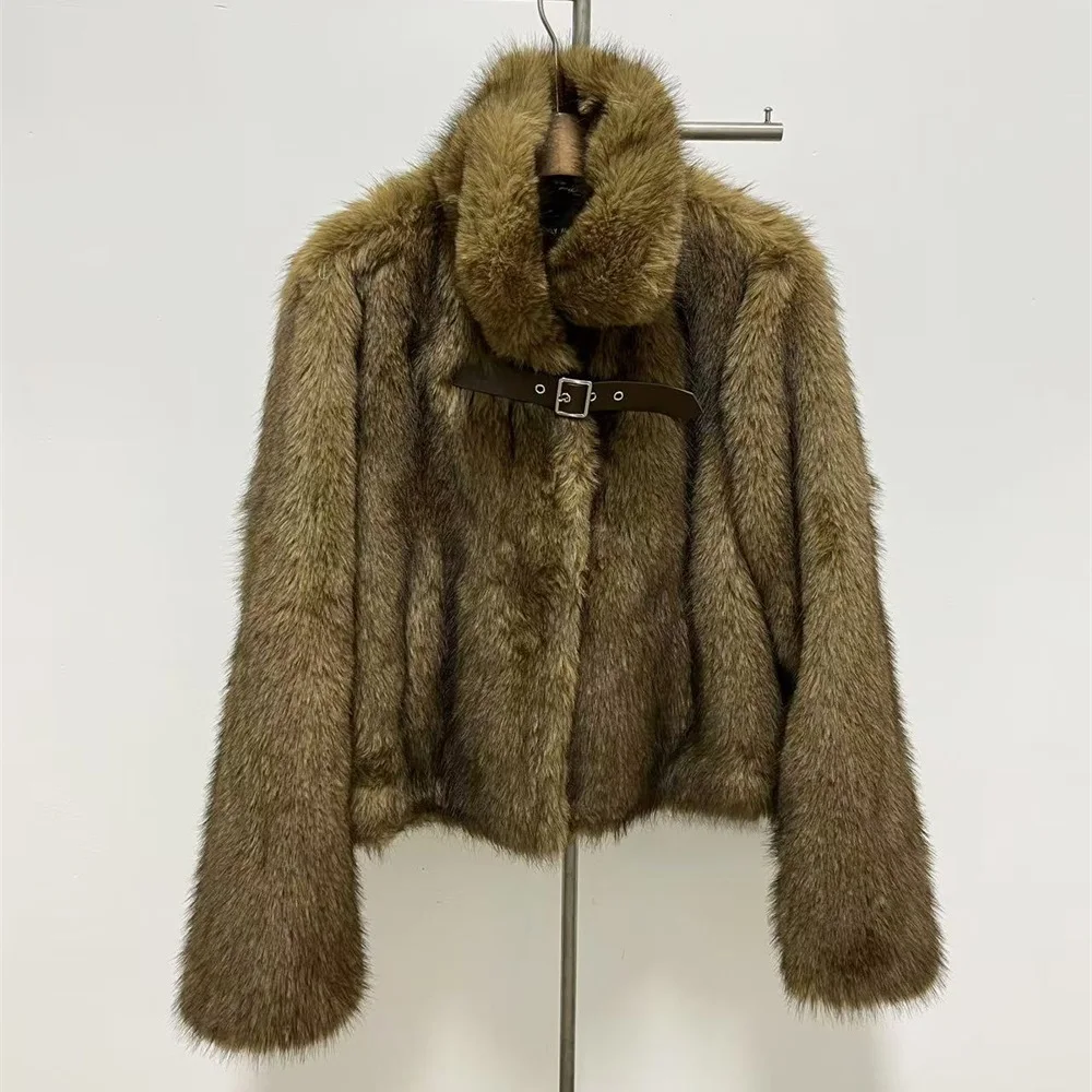 2026 Women's Winter Faux Fur Coat, Stand Collar, Warm, Short, Jacket, Y2K New Fashion, High Quality, Eco-friendly, Fur Jacket