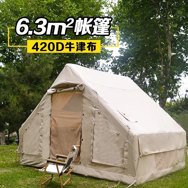 6.3 flat inflatable tent camping outdoor spring, summer, autumn and winter, wind-resistant, sun-proof, rain-proof and durable,