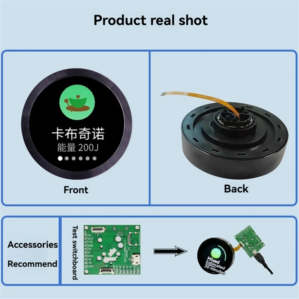 

(ABGQ) Плата для разработки умного дома ESP32 S3 с Wi-Fi и Bluetooth, 2,1-дюймовый круглый IPS LCD TFT дисплейный модуль с поворотной ручкой, 480x480, черный