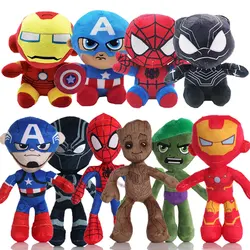 12 Stil Rächer Wunder Plüschtiere Groot Kapitän Amerika Spiderman Iron Man Puppen gefüllt Plüsch niedlichen Puppe Geburtstag Idee Geschenk