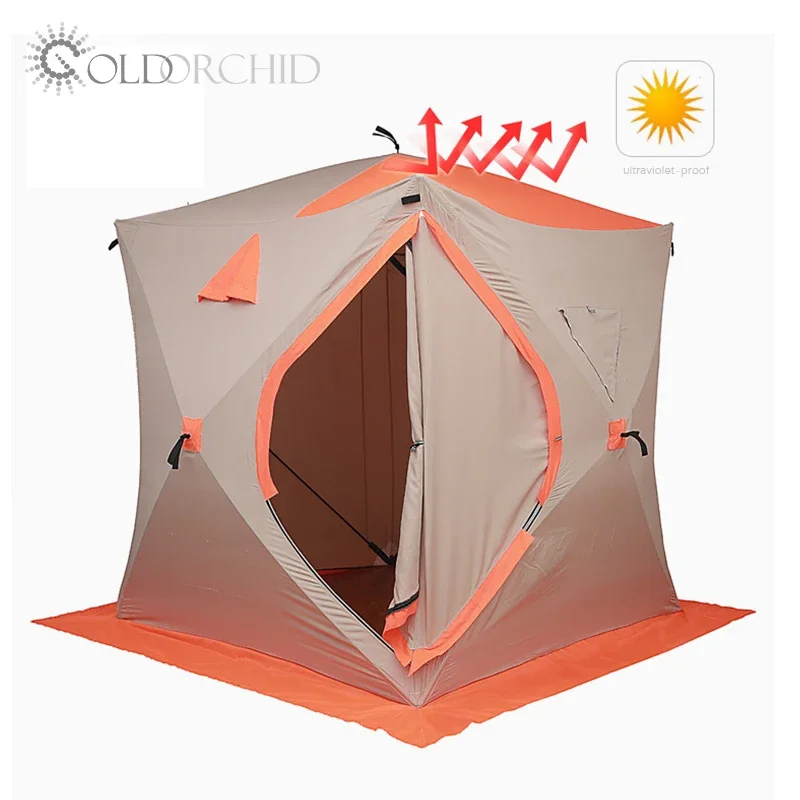 Windproof Outdoor Winter Camping Pop Up Tent Hiking Ice Fishing Cube Tent Pop Up Tent Cube