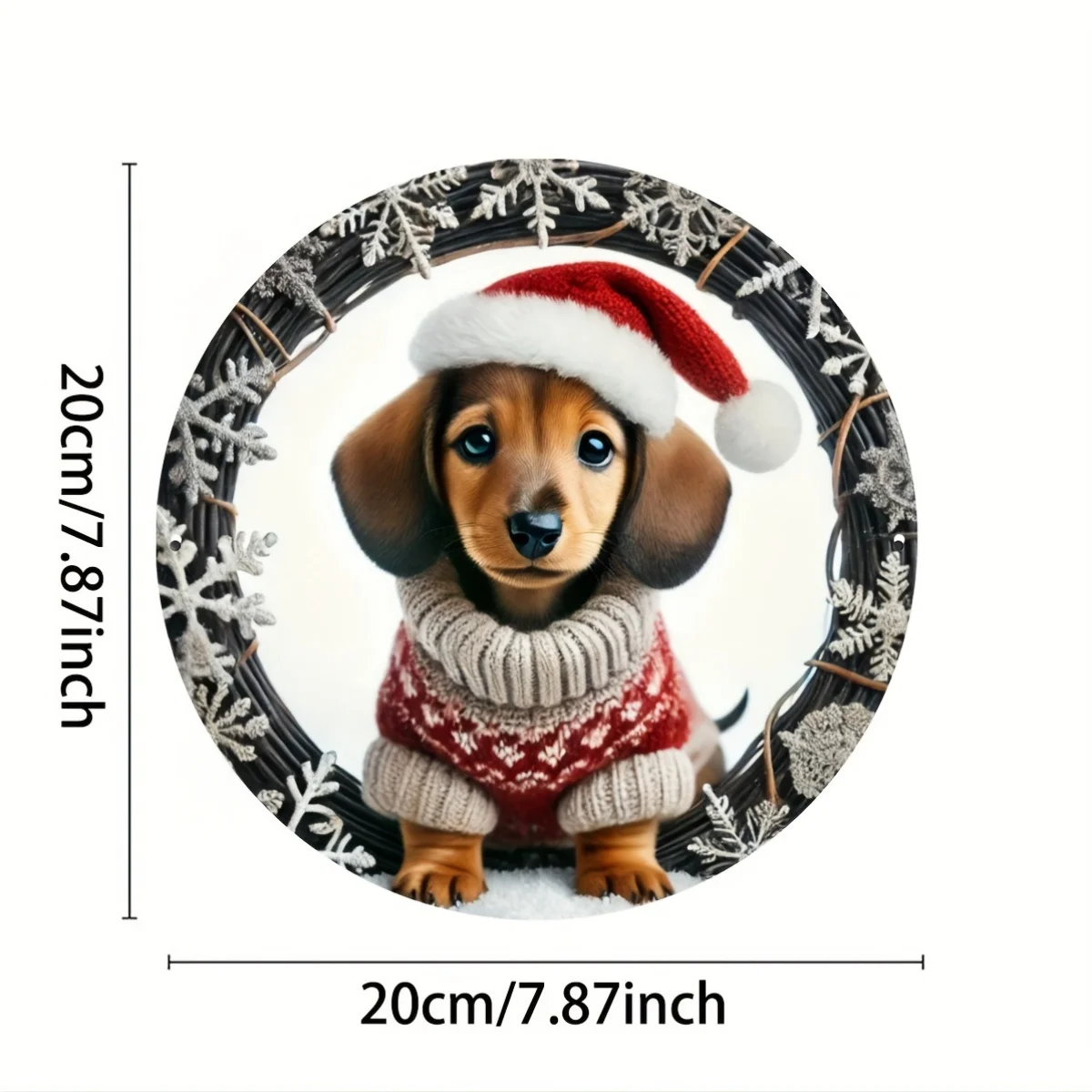 لافتة ألماني معدنية احتفالية مقاس 8 × 8 بوصة مع تصميم إكليل - ديكور منزلي، لوازم فنية، مادة حديدية