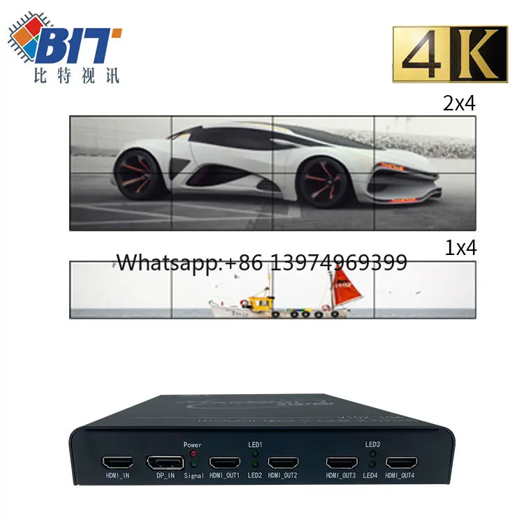 3x4 2x4 Multi-Screen Splicing Device EDID Programmable Video Processor 2x2 4x1 1x4 3x1 1x3 4K60 Image Processor Switcher