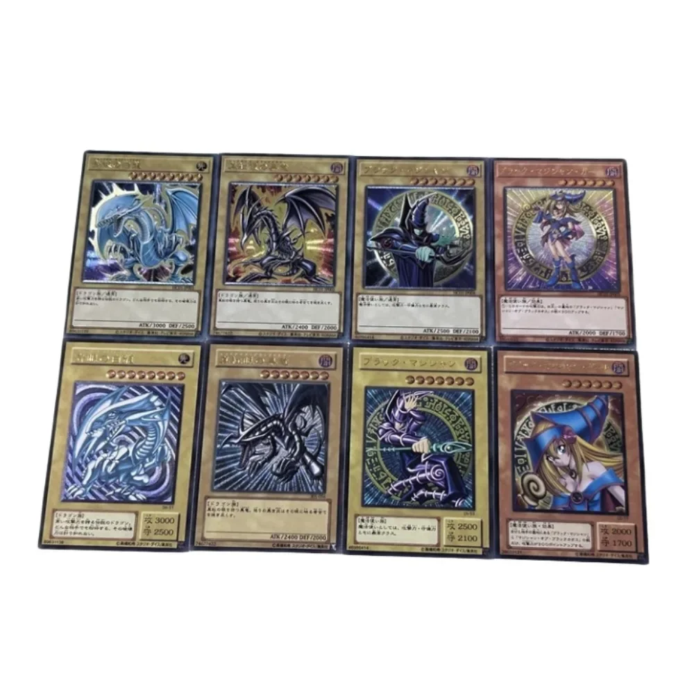 DIY Yu-Gi-Oh! Self-made Series Set 8pcs Blue-Eyes White Dragon Black Magician UTR Flash Card Anime Collection Card Holiday Gift