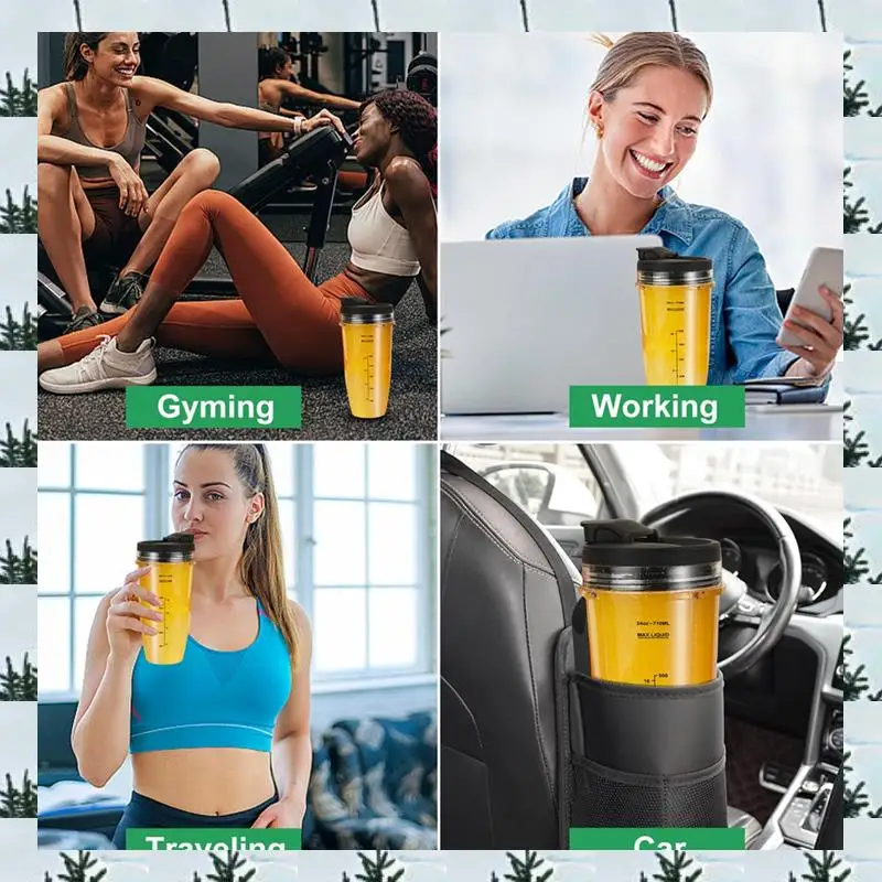 قطع غيار خلاط ABLG لـ Ninja Auto IQ، أكواب خلاط Ninja 24Oz + 32Oz مع مجموعة أغطية To-Go، شفرة مستخرج الزعانف #1