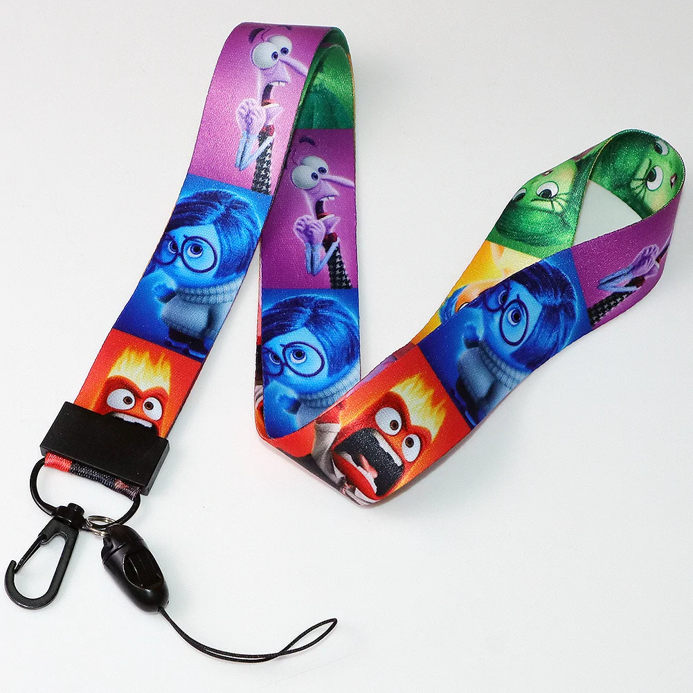 Hot Selling Disney Inside Out 2 Lanyard ID Card Holder Girls Badge Holders High Quality Neck Strap with Keychain Phone Rope