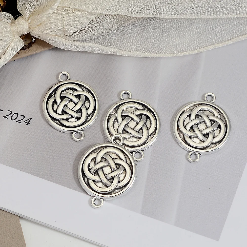 10pcs/lot--20x26mm Celtic Protection Amulets Wiccan Charms Witch Knot Irish Witchcraft Connectors Pendants Diy Jewelry Making