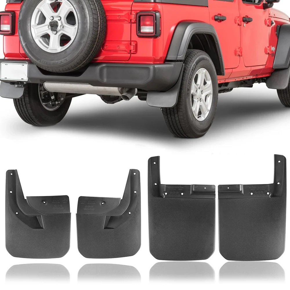 

Car Mudguard Front Rear Fender Protective Splash Guards Mud Flaps for Jeep Wrangler JL 2018-2024 4Door