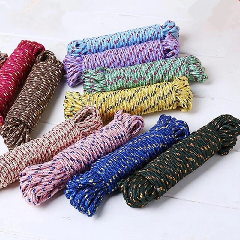 10 Meters Clothesline Drying Rope Outdoor Windproof Non-slip Thick Indoor And Outdoor Non-drilling Cold Clothes Rope