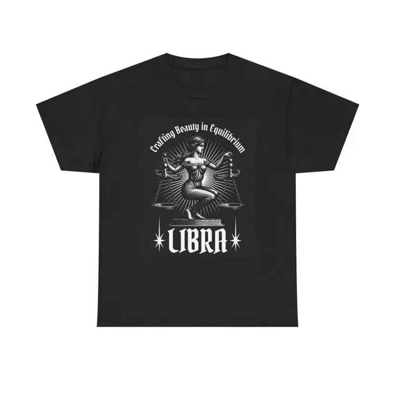 Libra Zodiac Astrology Sign T Shirt Heavy Cotton 1