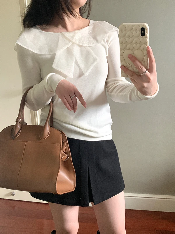 

Мягкий вязаный топ из смесовой шерсти с узлами, из полиэстера, акрила и нейлона, зимний, толстый, с длинными рукавами