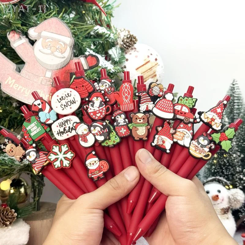 

【No】10 Pcs Santa Claus Ballpoint Pens | Festive Red Fan-Shaped Design for Christmas Lovers & Gift Giving
