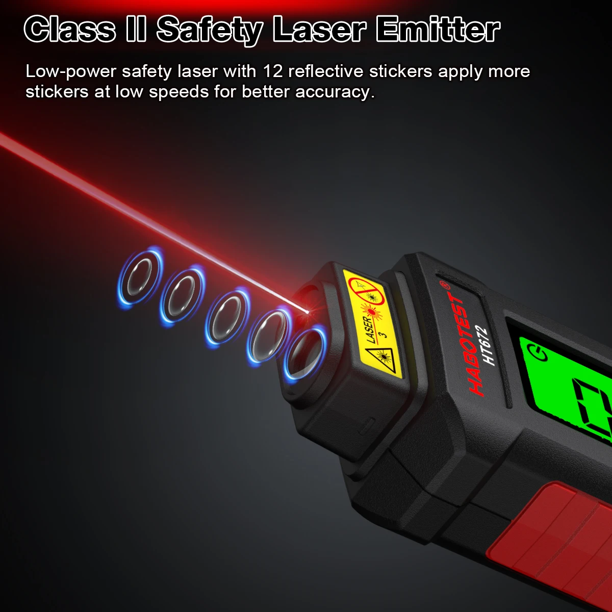 HABOTEST HT672 Mini Digitaler Laser-Drehzahlmesser Berührungsloser Drehzahlmesser Drehzahlbereich 10-99999RPM Drehzahlmesser Kilometerzähler Hintergrundbeleuchtung – Detail 7