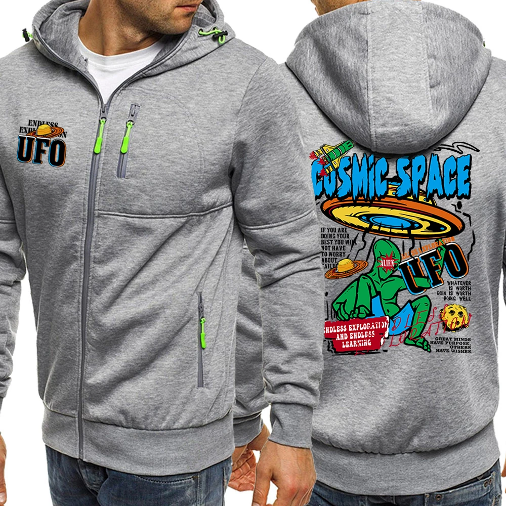 

Cosmic Space Ufo Aliens Funny Graphic Hoodies Men Fashion Loose Warm Hoodie Casual Hip Hop Coat Zip Up Oversized Sweatshirt
