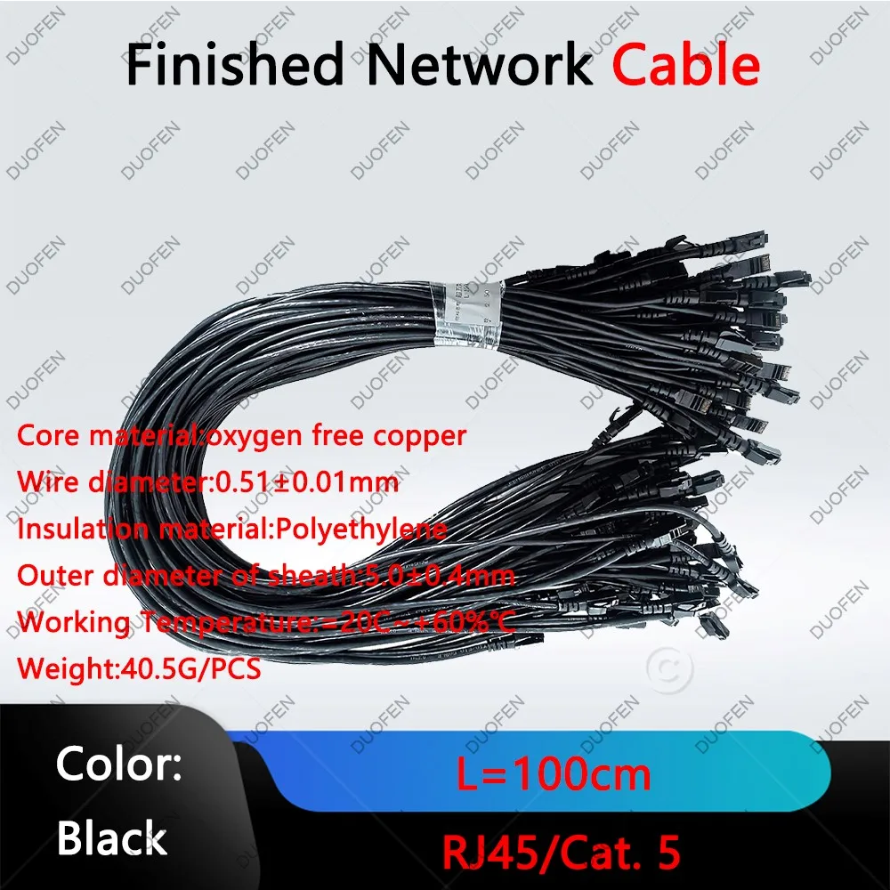 Cat.5+ finished network cable， with RJ45 connectors at both ends, for signal connection between LED receiving cards
