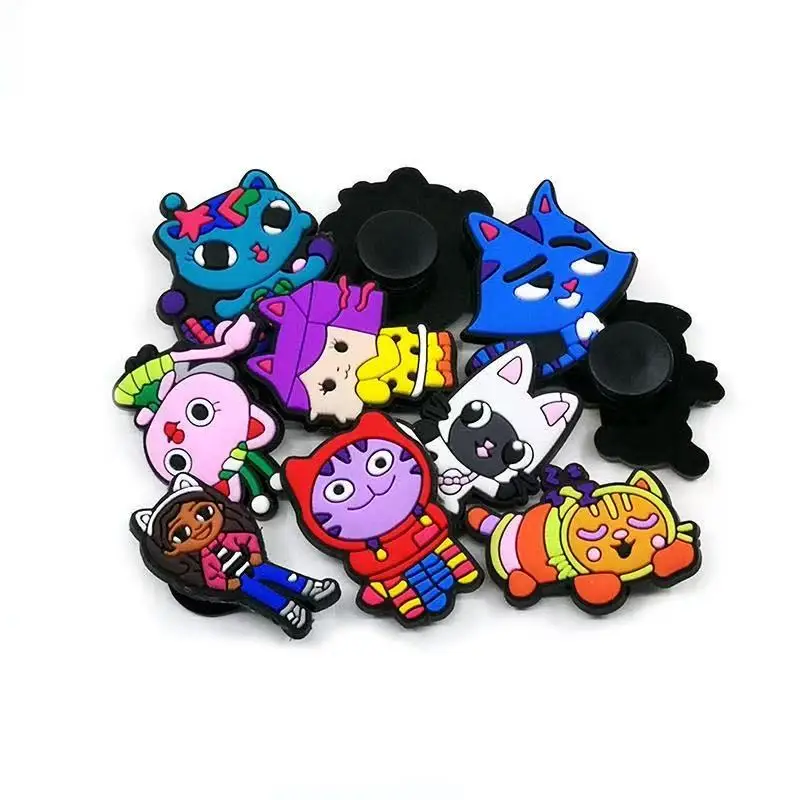 12-100pcs Colorful Fantasy Cat Character Shoe Charms For Sandals,Shoe Decoration Accessories Shoe Pins Great Gift For Men Wom