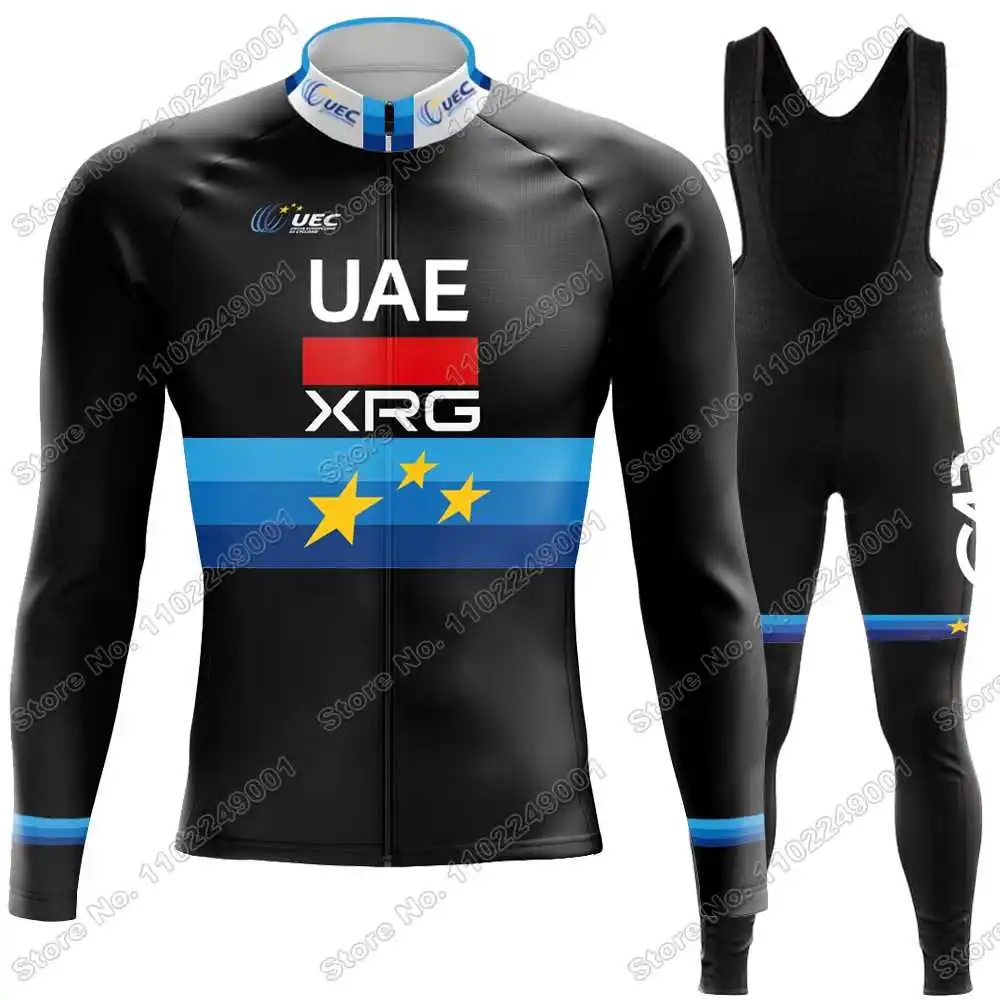 2025 فريق الإمارات العربية المتحدة بطل أوروبي لركوب الدراجات طقم جيرسي صيفي وشتوي Tadej Pogaارية ملابس ركوب الدراجات للرجال سترة دراجة الطريق مريلة الجوارب #3